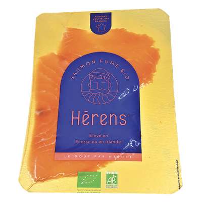 Saumon fumé BIO d'Irlande ou d'Ecosse selon arrivage, Herens (4 tranches, 160 g)