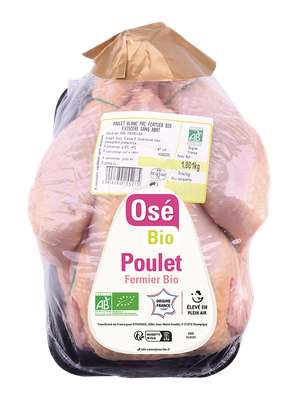 Poulet fermier BIO, Osé Bio (environ 1,5 - 1,6 Kg)
