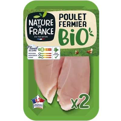Filet de poulet fermier BIO, Nature de France (2 x 200 g)