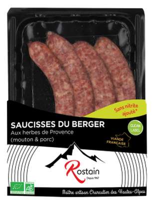 Saucisses du berger aux herbes de Provence BIO, Rostain (x 4, 220 g)