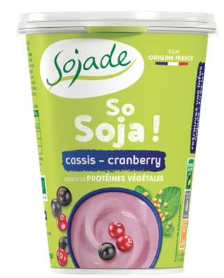 So Soja cassis cranberry BIO, Sojade (400 g)