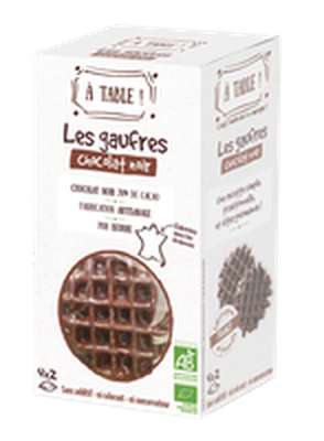 Gaufre artisanale chocolat noir BIO, A Table ! (x 8, 215 g)