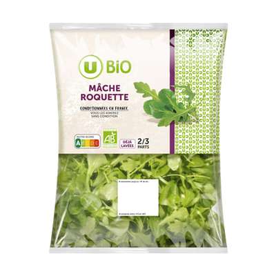 Mélange de mâche et roquette BIO, U BIO (100 g)