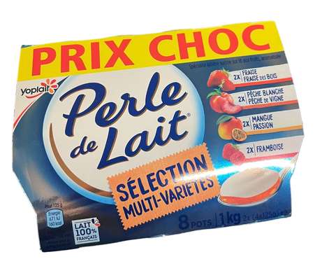 Perle de Lait Sélection Multi-variétés, Yoplait (8 x 125 g)