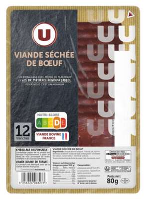 Viande séchée de bœuf, U (12 tranches, 80 g)