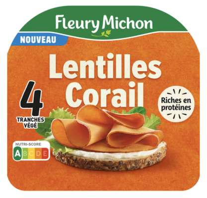 Tranches de lentilles corail, Fleury Michon (x 4 tranches, 120 g)