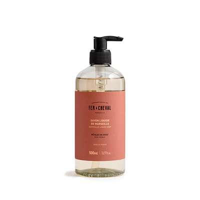Savon de Marseille liquide parfumé Pétales de Rose, Fer A Cheval (500 ml)
