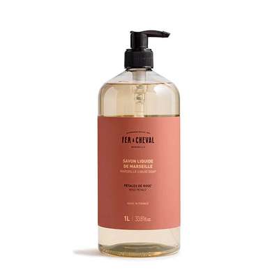 Savon de Marseille liquide parfumé Pétales de Rose, Fer A Cheval (1 L)
