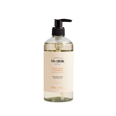Savon de Marseille liquide parfumé Thé Blanc & Yuzu, Fer A Cheval (500 ml)