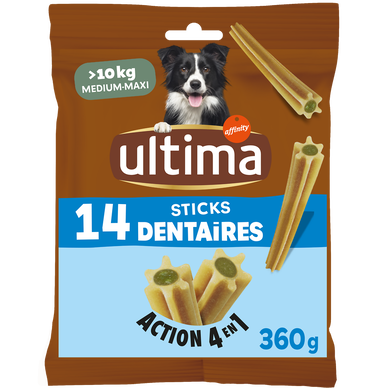 Sticks Dentaires pour Chien Medium Maxi 2 semaines ULTIMA 360g