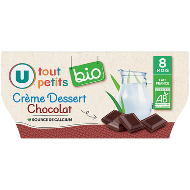 Crème dessert Bébé chocolat, dès 8 mois - 4x100g