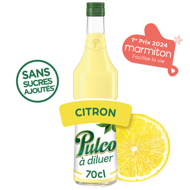 Boisson concentrée à diluer au citron PULCO - bouteille de 70cl