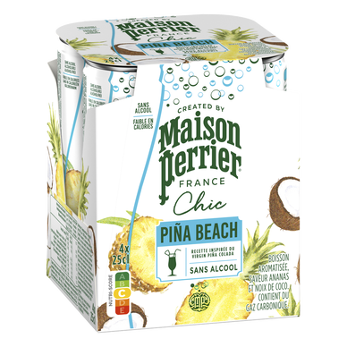 MAISON PERRIER CHIC Boisson Gazeuse Sans Alcool Pina beach 4x25cl