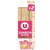 Sandwich pain de mie cplt jambon cuit choix beurre - 125g