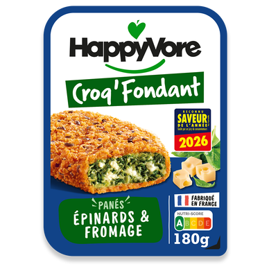 Croq'Fondant épinards&fromage fondant HAPPYVORE 180g