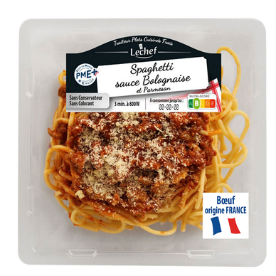 Spaghetti sauce bolognaise et parmesan LECHEF, 1 part, 300g