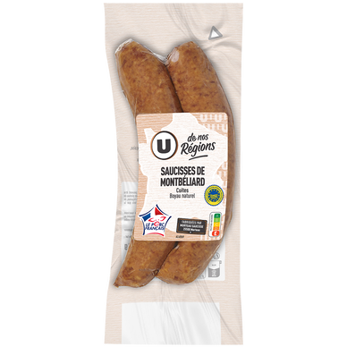 Saucisses de Montbéliard IGP cuite - 2x130g