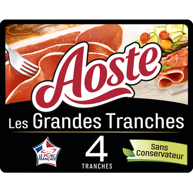 Jambon Cru Grandes Tranches - AOSTE - 4 tranches - 100g