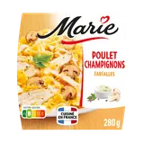 Plat cuisiné individuel Poulet à la crème et aux champignons, farfalles MARIE 280g