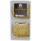 Croque-monsieur béchamel jambon cuit supérieur gratiné à l'emmental etmozzarella, 2 pièces, 280g