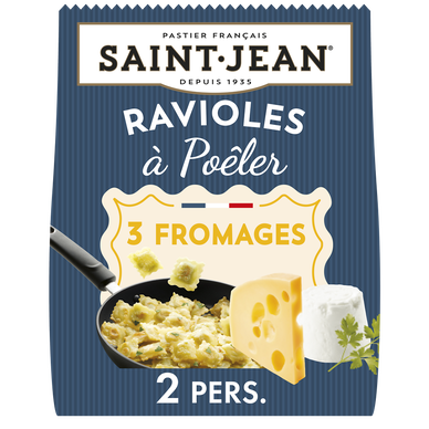 Ravioles à pôeler 3 fromages et persil SAINT JEAN, 310g