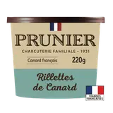 Rillettes pur canard PRUNIER, pot 220g