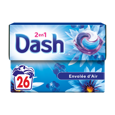 Lessive Pods 2in1 DASH envolée d'air 26 lavages