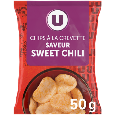 Chips aux crevettes saveur sweet chili  sachet de 50g