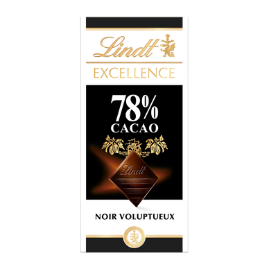 Chocolat noir corsé 78% LINDT EXCELLENCE, Tablette de 100g