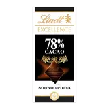 Chocolat noir corsé 78% LINDT EXCELLENCE, Tablette de 100g
