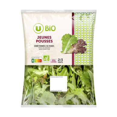 Jeunes pousses de laitue verte et rouge - Sachet 100g