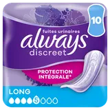 Serviettes pour fuites urinaires ALWAYS DISCREET Long X10