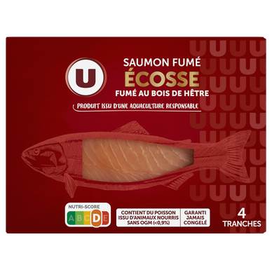 Saumon fumé Atlantique Ecosse 4 tranches 140g