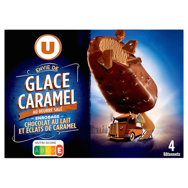 Bâtonnets glacés envie caramel - x4 252g