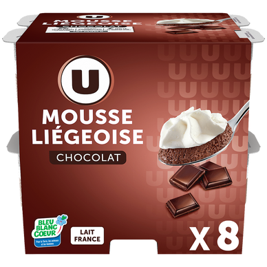 Mousse liégeoise chocolat 9,5%mg 8x80g
