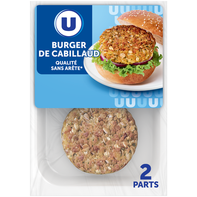 Burger Rond de Cabillaud Pané Grainé U 2X100G