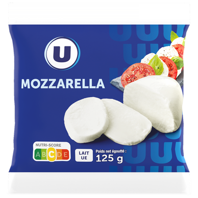 Mozzarella au lait pasteurisé  18%mg, 125g