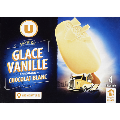Bâtonnets glacés envie chocolat blanc - X4 258g
