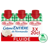 Crème UHT entière 30%mg ELLE & VIRE - brique 3x20cl