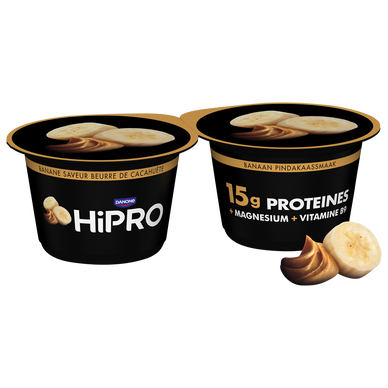 Yaourt banane beurre cacahuète protéiné 0%mg HIPRO - 2x160g