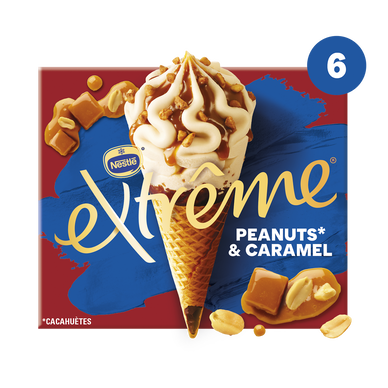 Cône peanuts et caramel EXTREME x6 456g