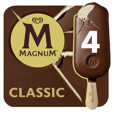 Bâtonnets glacés saveur classique MAGNUM X4 SOIT 300g
