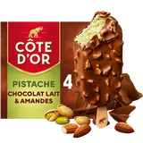 Bâtonnets glacés Pistache, Chocolat & Amandes COTE d'OR - x4