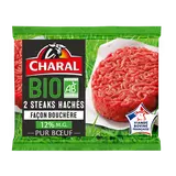 Steak haché BIO Façon Bouchère 12%MG CHARAL - 2x120g - 240g