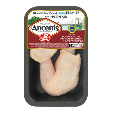 Cuisse de poulet fermier blanc d'ANCENIS, France, barquette