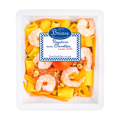 Rigatoni crevette sauce tomate et legume, transformé France, barquette300g