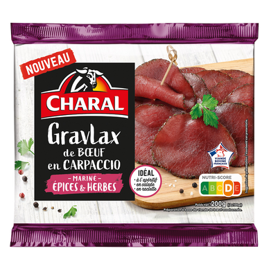 Gravlax de boeuf carpaccio, VBF, CHARAL, France, 200g