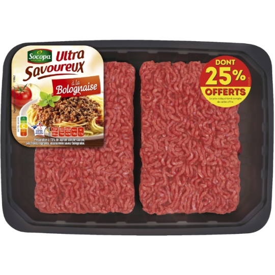 Viande Hachée à la Bolognaise Ultra Savoureux 15% MG SOCOPA