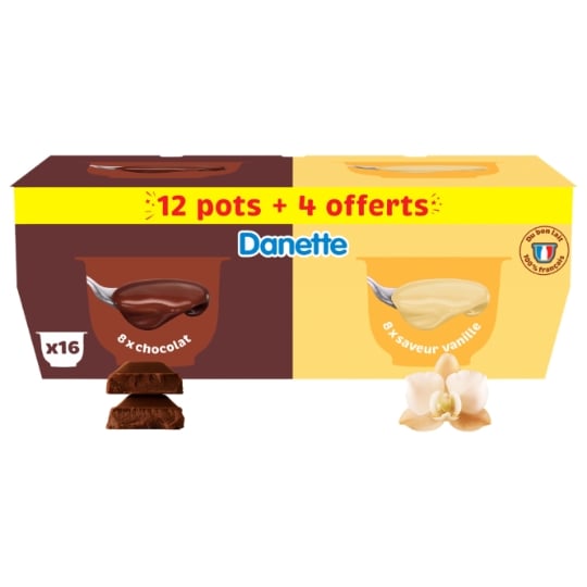 Crème dessert vanille et chocolat DANETTE