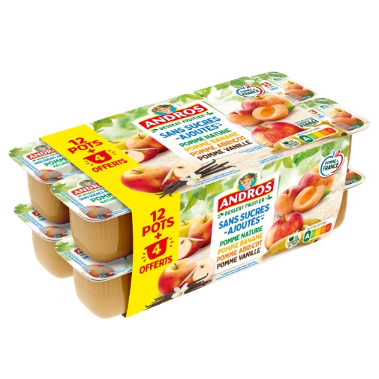 Compote Pomme Banane Abricot Vanille Sans Sucres Ajoutés ANDROS